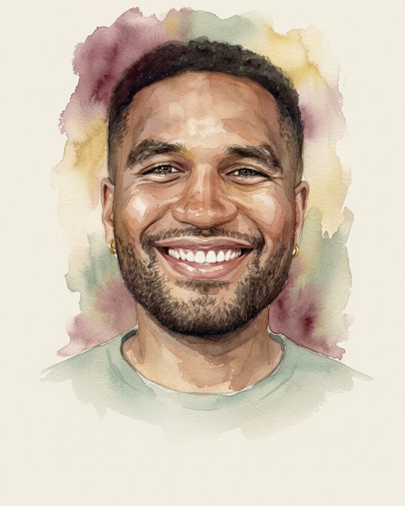 Watercolor portrait of Brandon McClendon