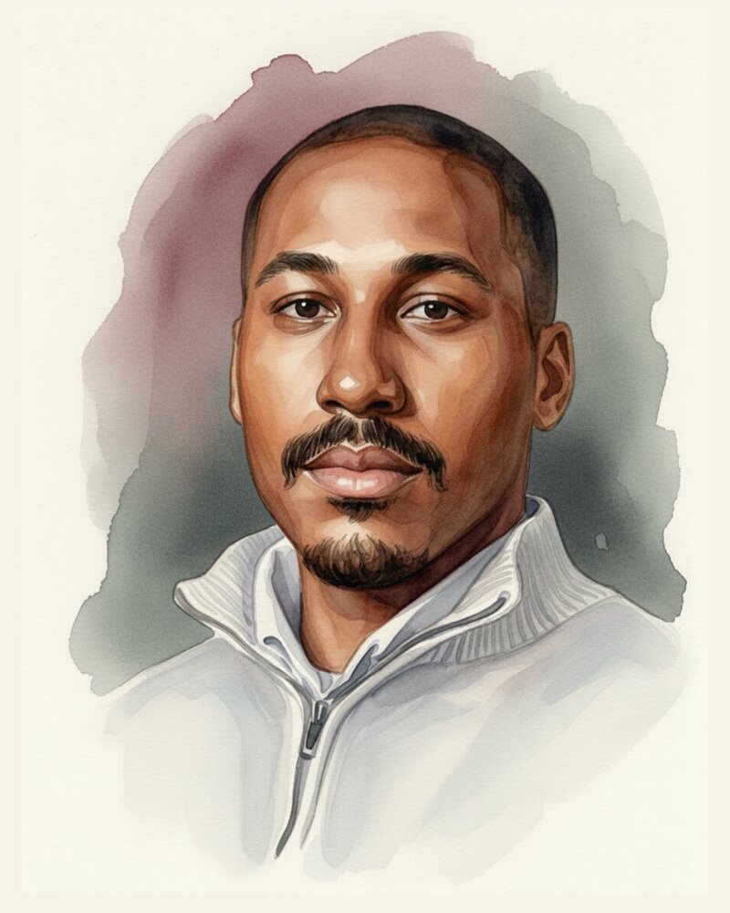 Watercolor portrait of Vincent Wilson